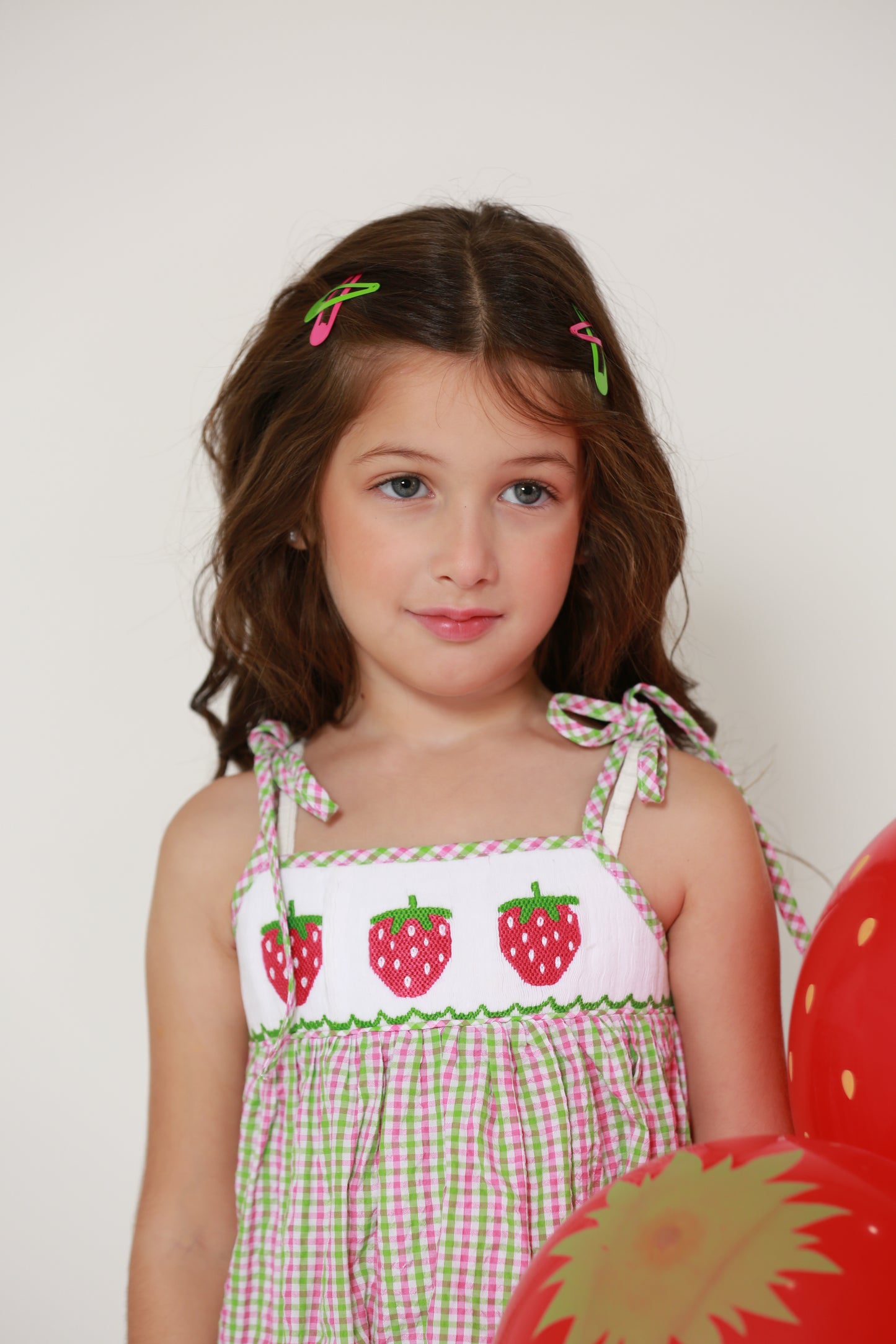 Strawberry dress + 2 strawberry clips-43