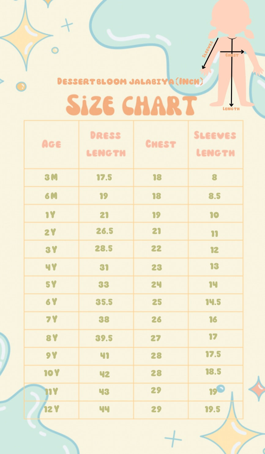 Desert bloom jalabiya + 2 hairclips - 44