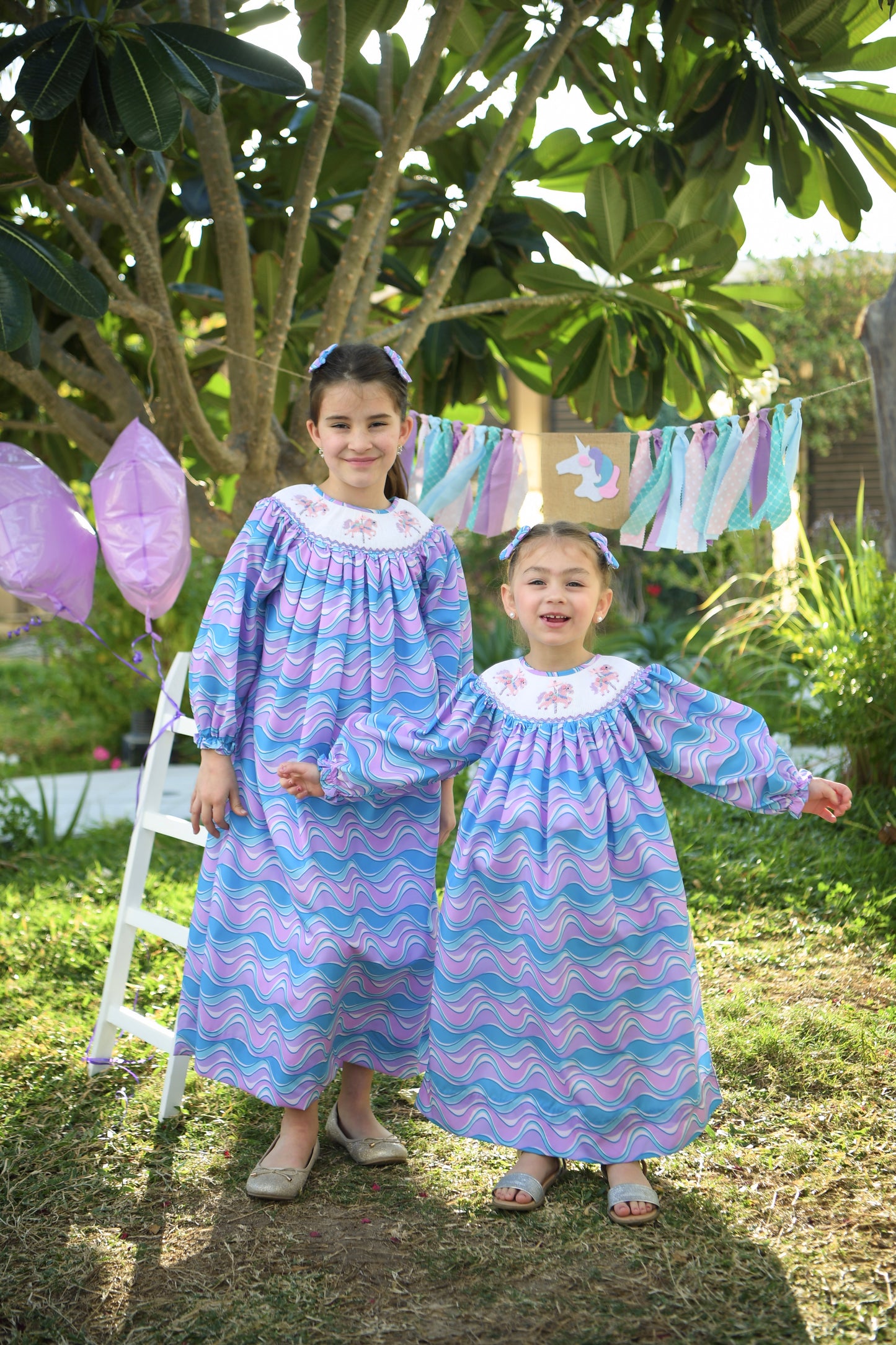 Carousel LONG dress + 2 hair clips - 78