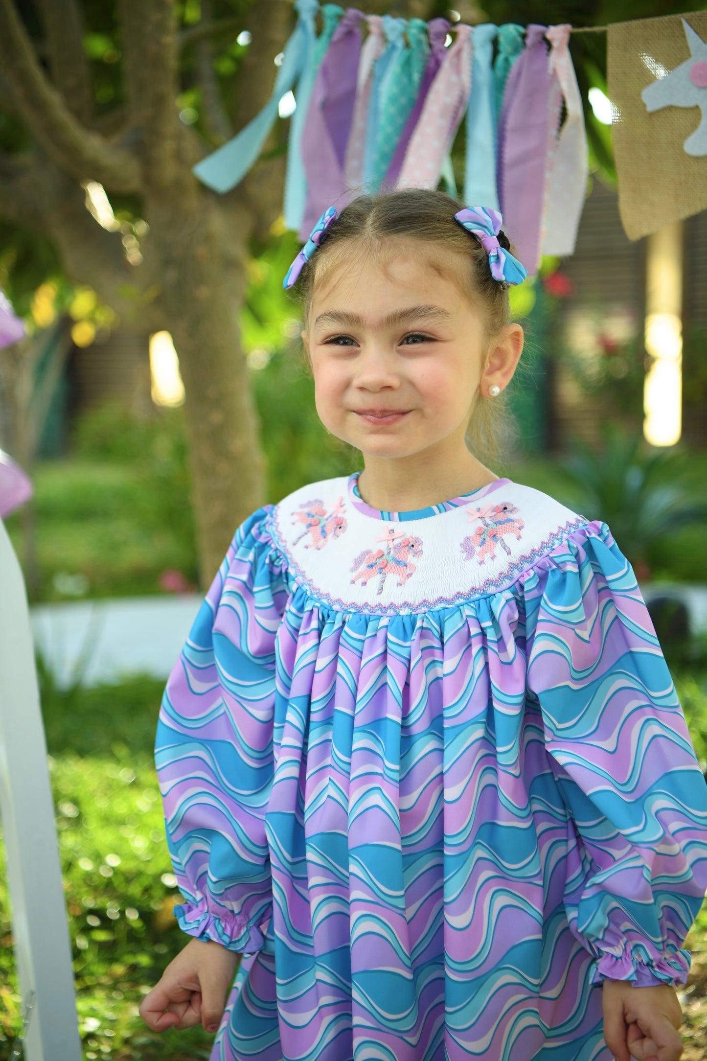 Carousel LONG dress + 2 hair clips - 78