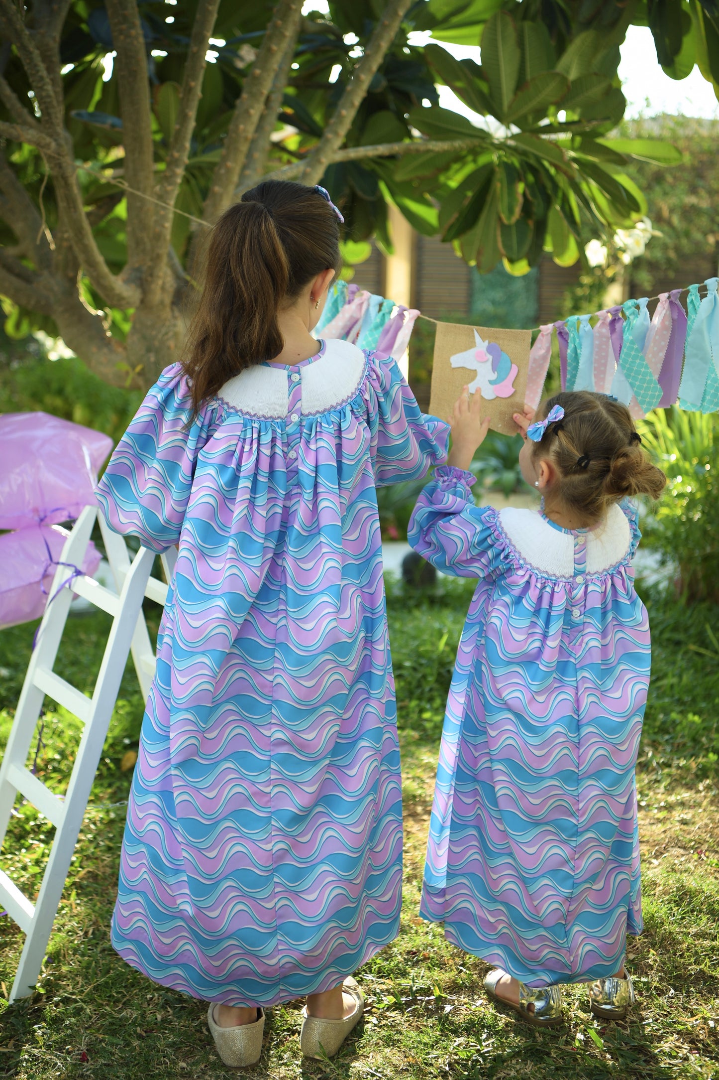 Carousel LONG dress + 2 hair clips - 78
