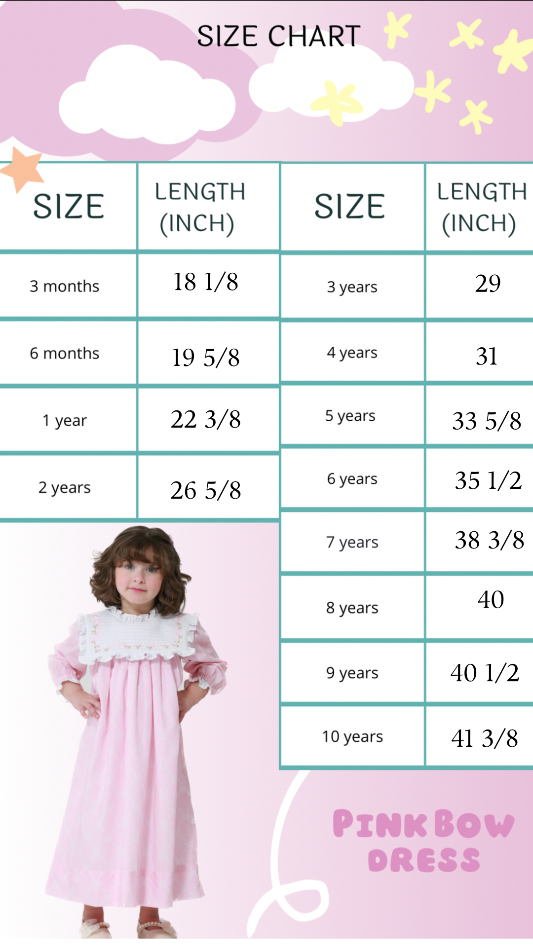 Pink bow LONG dress + 1 bow clip - 74