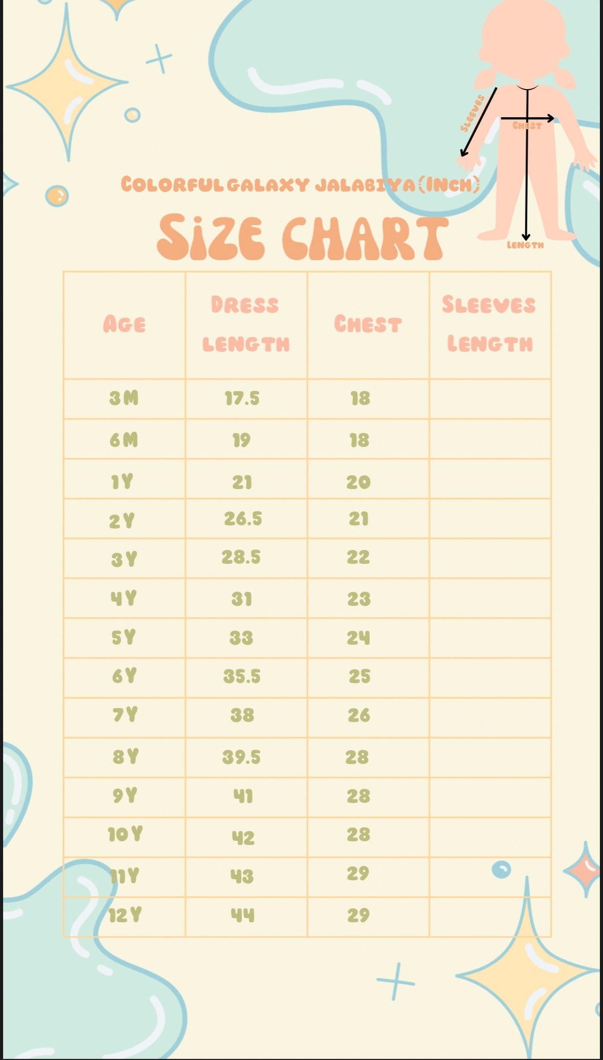 Twinkle sky jalabiya + hairclips - 25