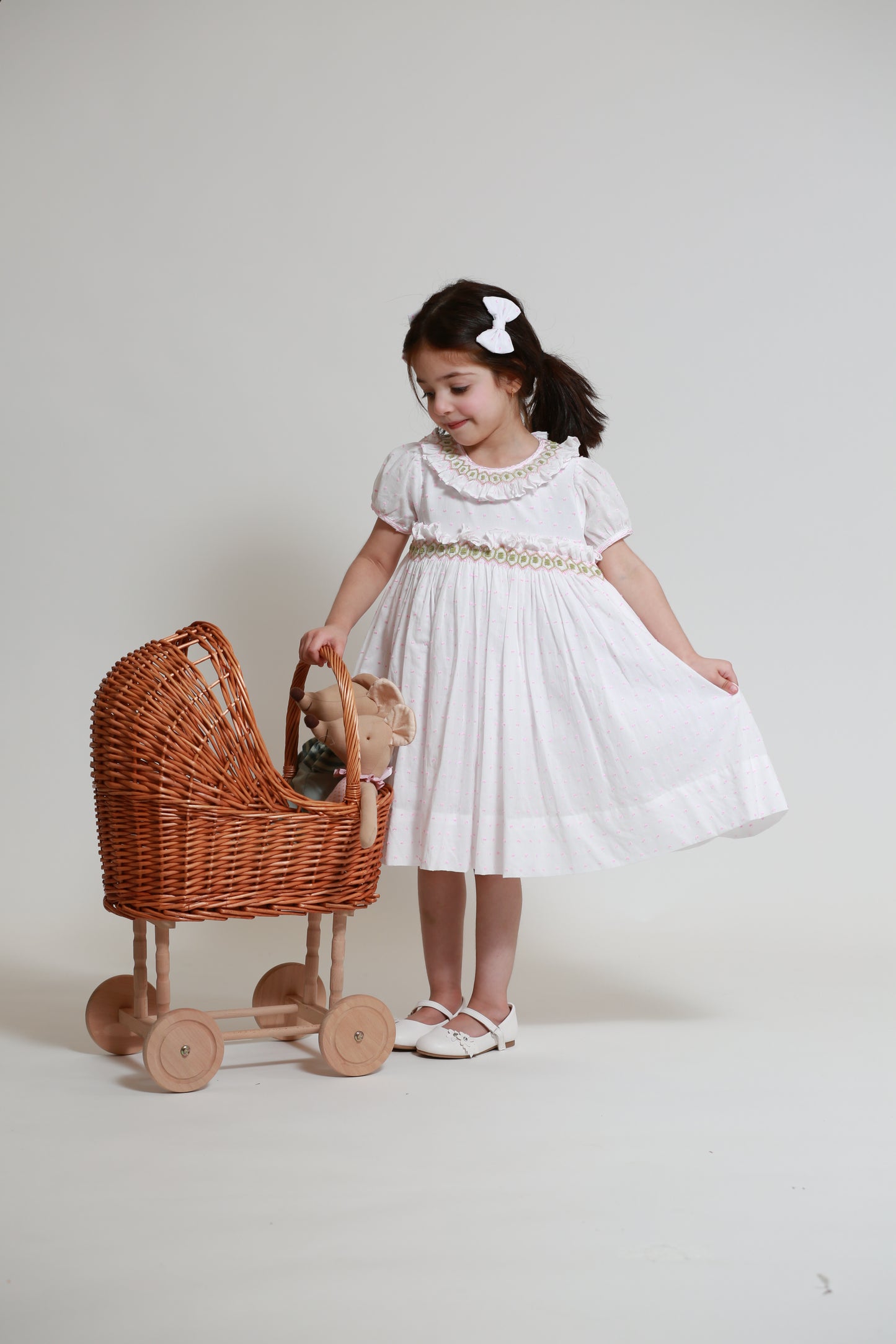 Sage Swiss dots dress-35