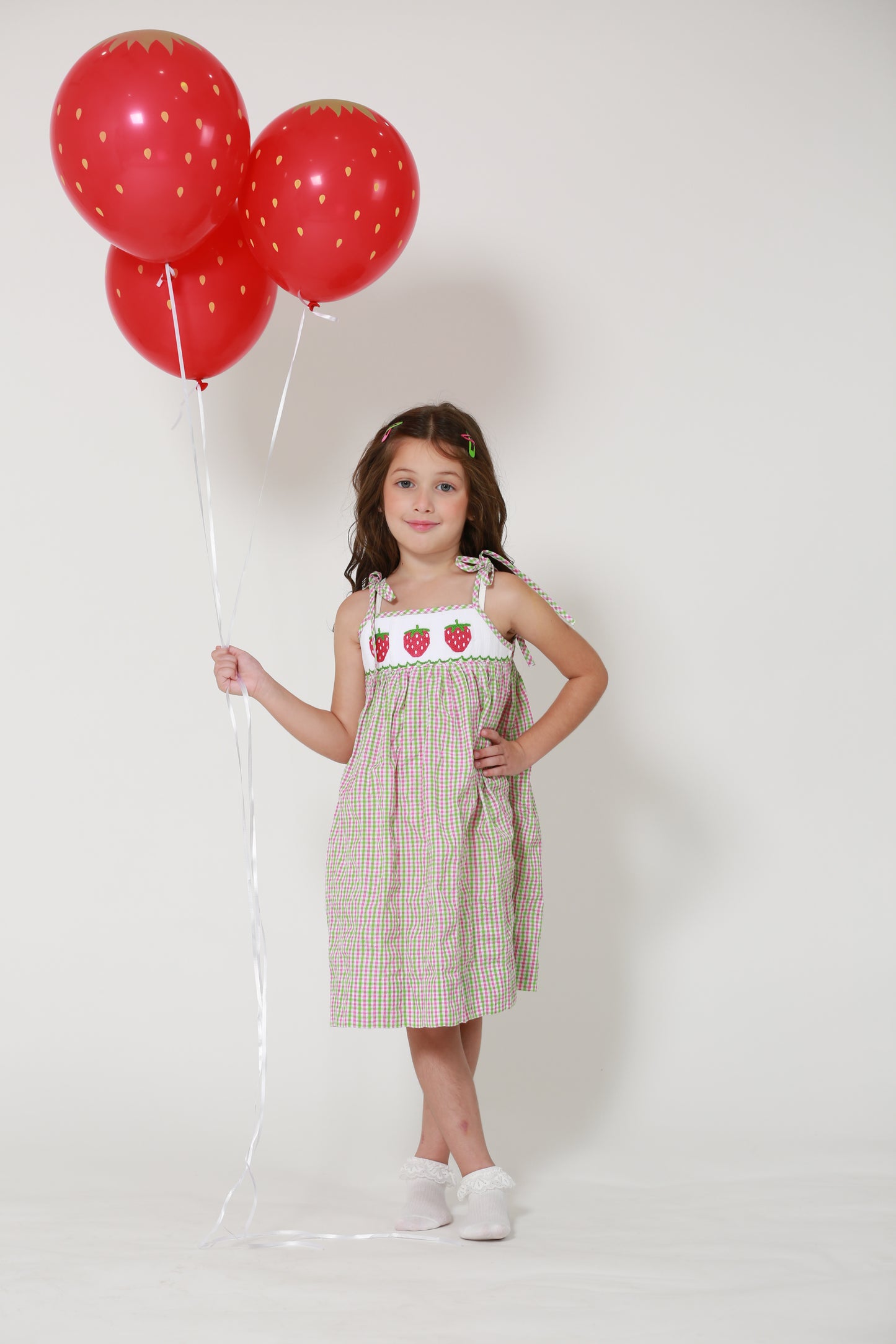Strawberry dress + 2 strawberry clips-43