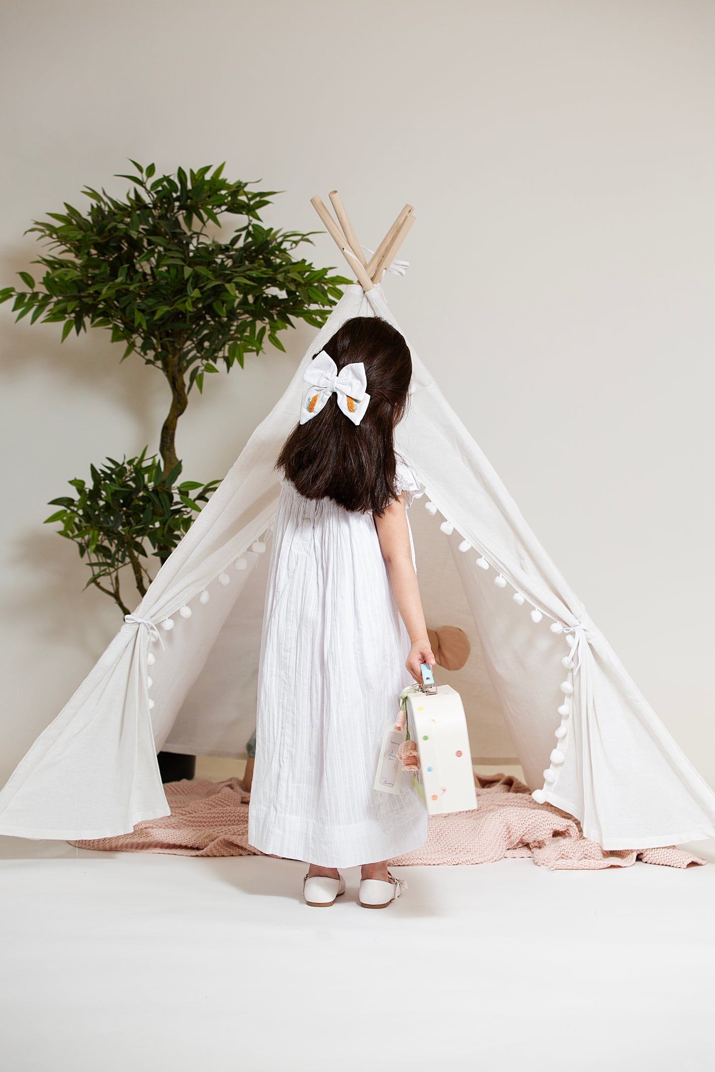 Flower neckline LONG dress + 1 big bow -36