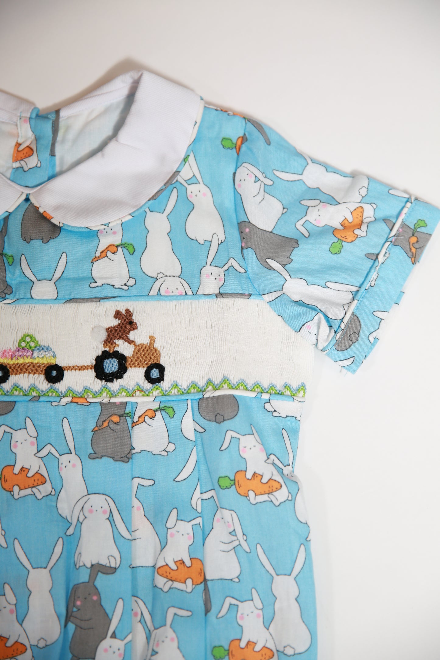 Bunnies train romper-15