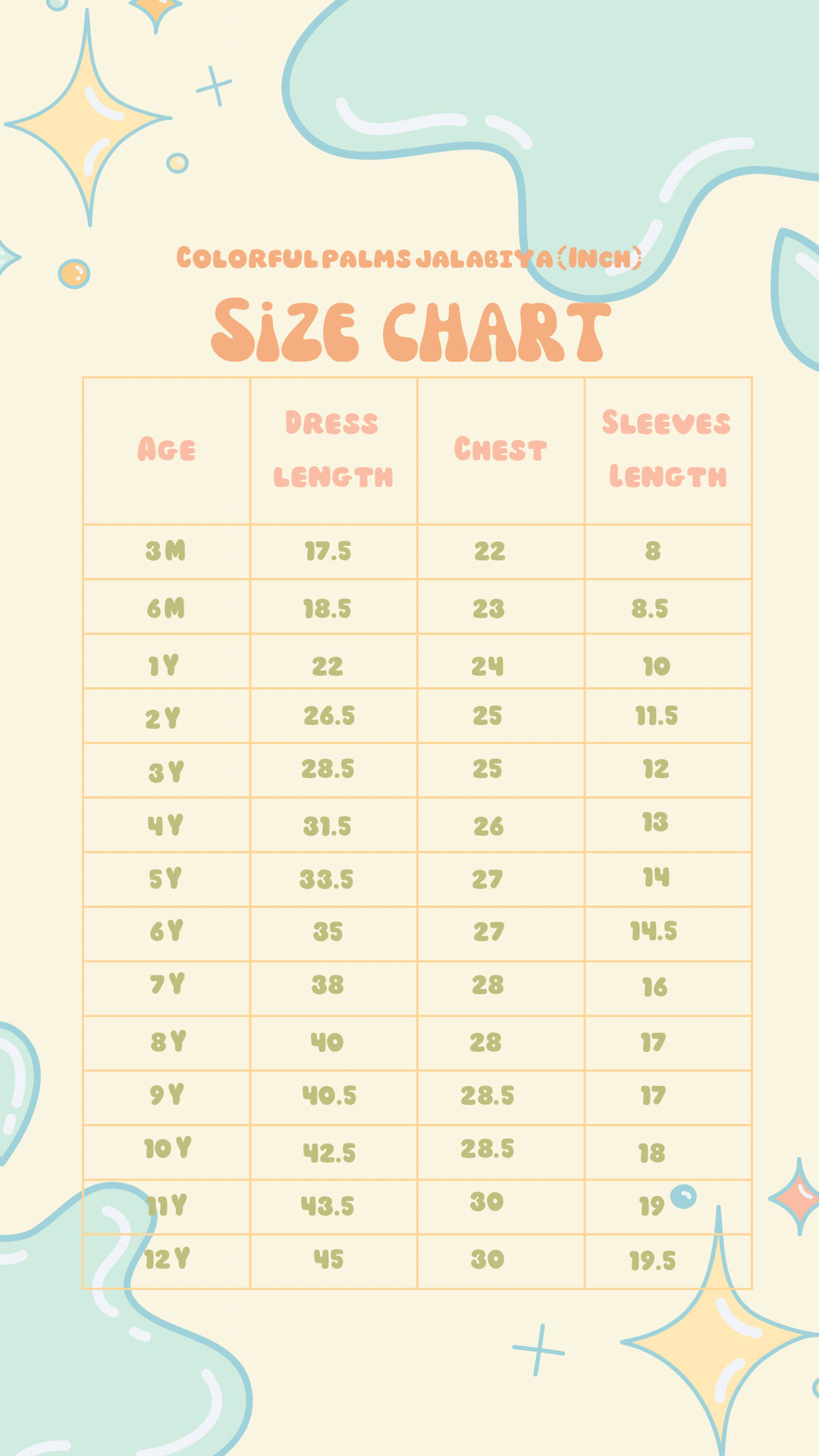 Colorful palms jalabiya + 2 hair clips - 7