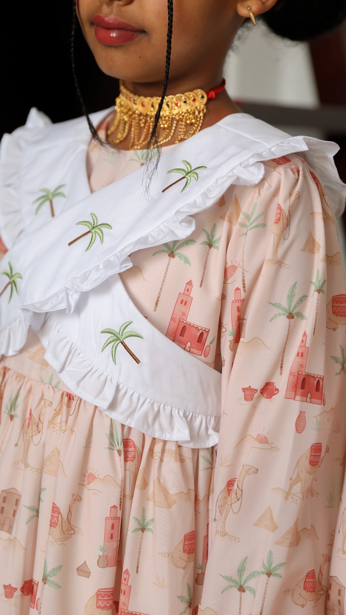 Desert bloom jalabiya + 2 hairclips - 44