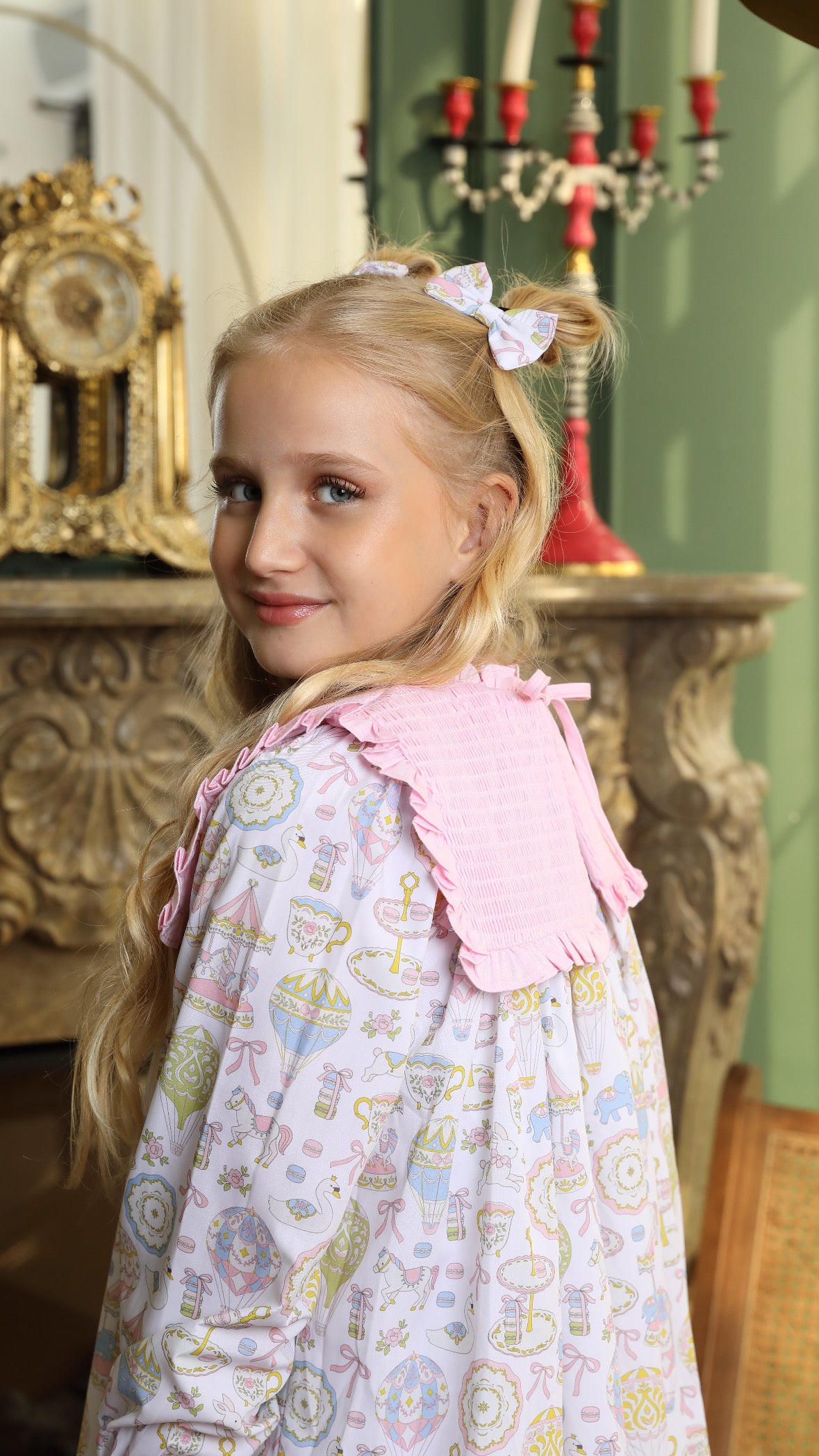 Pastel carousel jalabiya + hairclips - 19