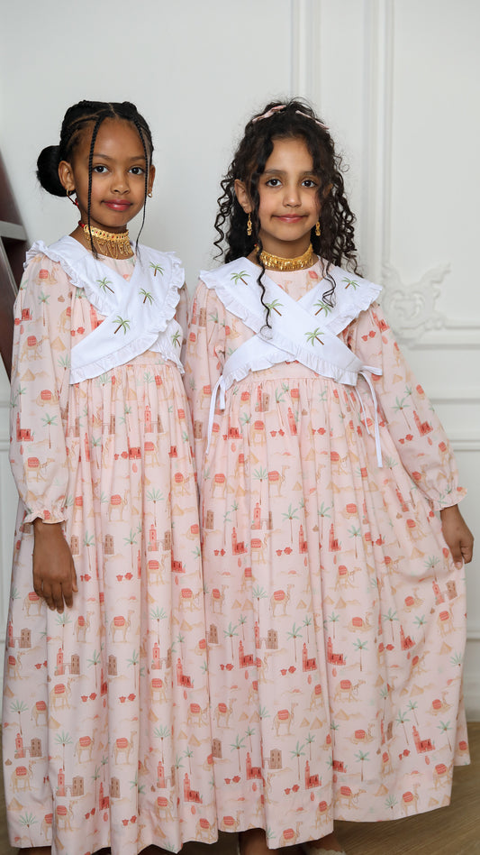 Desert bloom jalabiya + 2 hairclips - 44