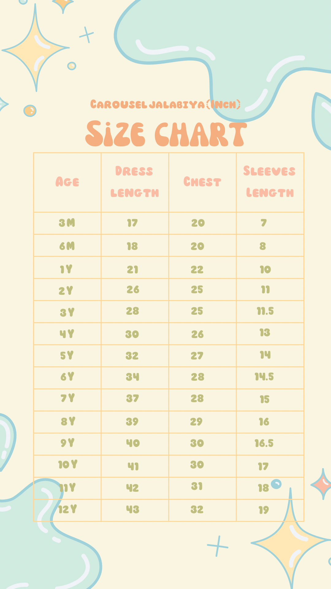 Carousel Jalabiya+ 2 hair clips - 78