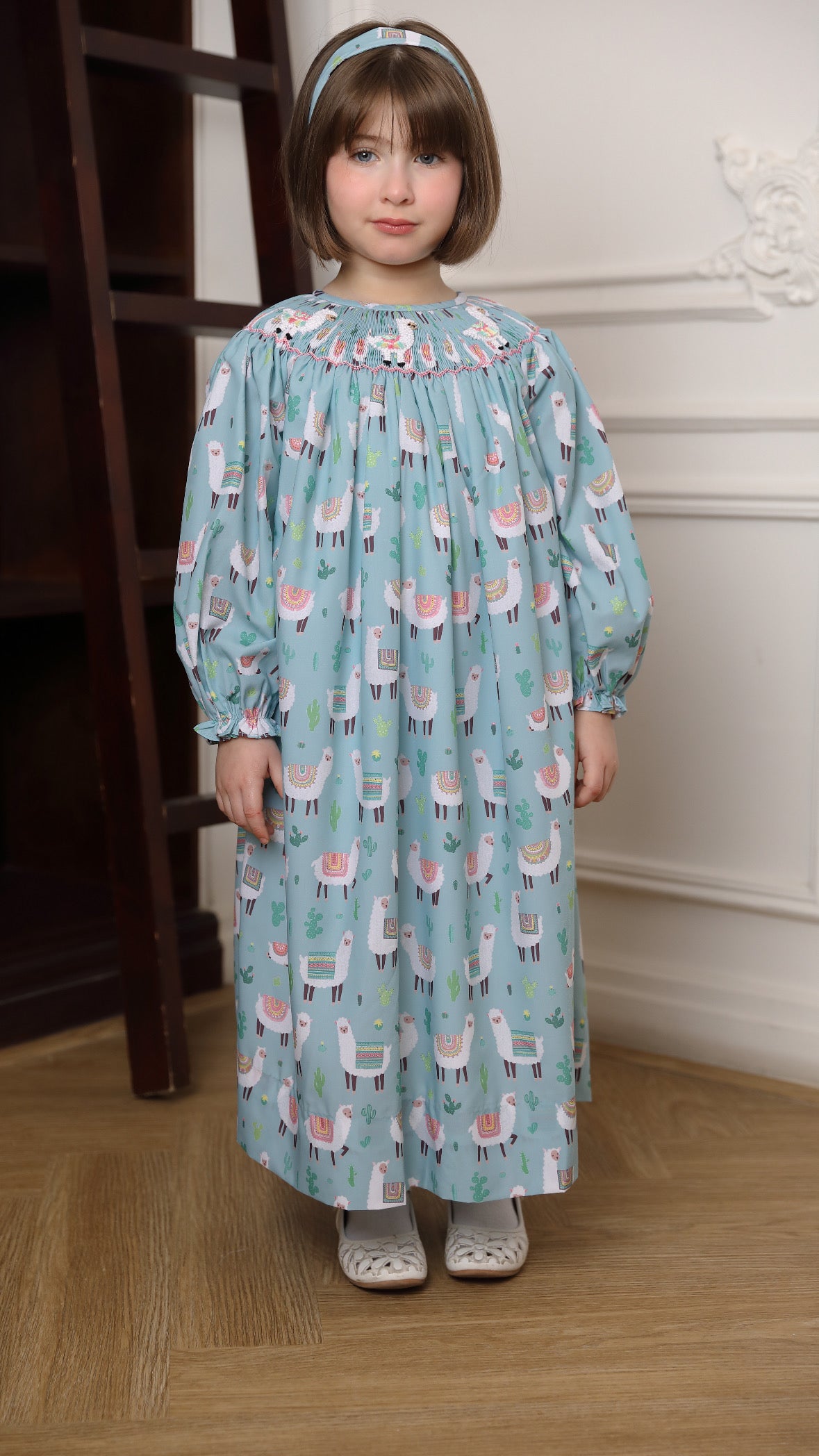 Twirl with Alpaca dress + headband - 113