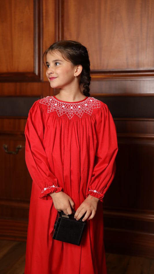 Ruby blossom dress + 2 hair clips - 97